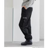 ［Black］ | 刺繍スウェットカーゴパンツ | coca