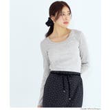 ［Gray］ | テレコリブUネックTシャツ | coca