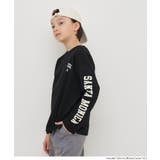 ［Black］ | 袖プリント長袖Tシャツ | coca