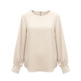 ［Lt.beige］ | 〈セットアップ対応〉バックゴールドジップノーカラーブラウス | coca