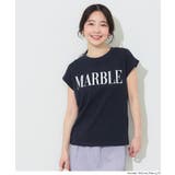 ［Navy］ | フレンチスリーブプリントTシャツ | coca