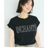 ［Black］ | フレンチスリーブ刺繍Tシャツ | coca