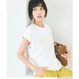 ［White］ | フレンチスリーブ刺繍Tシャツ | coca