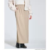 ［Lt.beige］ | 【DAILY WARM】裏起毛ランダムリブロングIラインスカート | coca