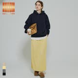 【DAILY WARM】裏起毛ランダムリブロングIラインスカート | coca | 詳細画像1 