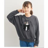 ［Charcoal］ | ネコリボンスウェットトップス | coca