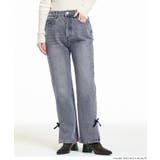 ［Lt.blue］ | さりげない可愛さをプラス。ベロアリボンデニム | coca