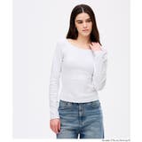 ［White］ | ラグランオフショルダーロングTシャツ | coca