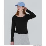 ［Black］ | ラグランオフショルダーロングTシャツ | coca