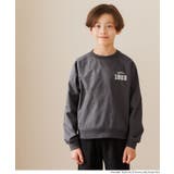 ［Charcoal］ | 裏微起毛プリントラグラントップス | coca