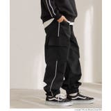 ［Black］ | ラインカーゴジョガーパンツ キッズ | coca