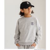 ［Gray］ | 胸＆袖プリントスウェットトップス | coca