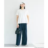 異素材切替で華やぐタックフレアTシャツ | coca | 詳細画像4 