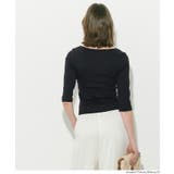 なめらかな着心地が魅力の、7分丈ボートネックスムーストップス 【４サイズ展開】 | coca | 詳細画像15 