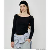 ［Black］ | ボートネックリブTシャツ | coca