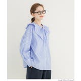 ［Stripe］ | 襟フリルオーバーサイズシャツ | coca