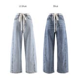 【SUMMER DENIM】薄くて軽い!夏も快適なサマーデニム紐付きワイドパンツ | coca | 詳細画像19