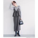 ［Charcoal］ | ペプラムキャミソールワンピース | coca