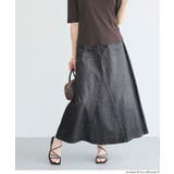 [Black] | 【SUMMER DENIM】サマーデニムフレアスカート | coca