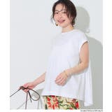 ［White］ | バックギャザーロールアップスリーブTシャツ | coca