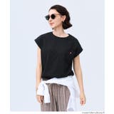 ［Black］ | ピスネームロールアップスリーブTシャツ | coca