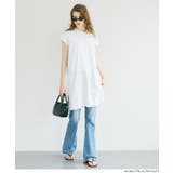 ［White］ | ピスネームチュニック丈Tシャツ | coca