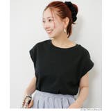 [Black] | 【接触冷感】フレンチスリーブオーバーTシャツ | coca
