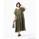[Khaki] | サテンティアードワンピース | coca