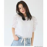 ［White］ | シアードットで華やぐ 袖シャーリングTOPS | coca