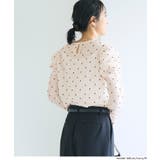 クレープシャーリングドットギャザースリーブトップス | coca | 詳細画像4 
