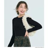 ［Black］ | スタイルアップを叶えるクロップド丈ニットトップス | coca