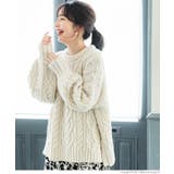 ［Ivory］ | ウールミックスケーブルニット | coca