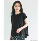 ［Black］ | フレンチスリーブテールカットTシャツ | coca