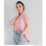 ［Pink］ | フレンチスリーブテールカットTシャツ | coca