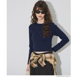 ［Navy］ | スタイルアップを叶えるクロップド丈ニットトップス | coca