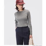 ［Lt.gray］ | スタイルアップを叶えるクロップド丈ニットトップス | coca