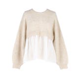 1枚で華やぐレイヤード風ドッキングギャザーニット | coca | 詳細画像2