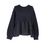 1枚で華やぐレイヤード風ドッキングギャザーニット | coca | 詳細画像3