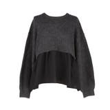 1枚で華やぐレイヤード風ドッキングギャザーニット | coca | 詳細画像4