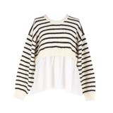 1枚で華やぐレイヤード風ドッキングギャザーニット | coca | 詳細画像5