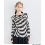 ［Border］ | 女性らしいシルエットで上品に魅せる、アンゴラタッチボートネックニットトップス | coca