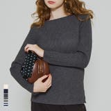 女性らしいシルエットで上品に魅せる、アンゴラタッチボートネックニットトップス | coca | 詳細画像1