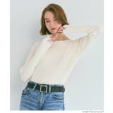 女性らしいシルエットで上品に魅せる、アンゴラタッチボートネックニットトップス | coca | 詳細画像13