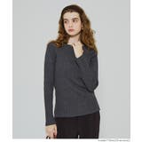 ［Charcoal］ | 女性らしいシルエットで上品に魅せる、アンゴラタッチボートネックニットトップス | coca