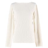 女性らしいシルエットで上品に魅せる、アンゴラタッチボートネックニットトップス | coca | 詳細画像2