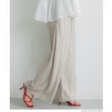 ［Greige］ | シャイニーウェーブプリーツパンツ レディース | coca