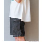 ［Black］ | キッズ ボーイズ デニムカーゴハーフパンツ | coca