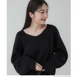 ［Black］ | Vネックニット レディース | coca