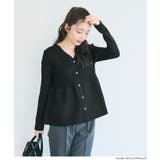 ［Black］ | 【再入荷】スポンディッシュニットペプラムカーディガン | coca