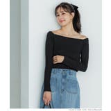 ［Black］ | オフショルダーリブトップス レディース | coca